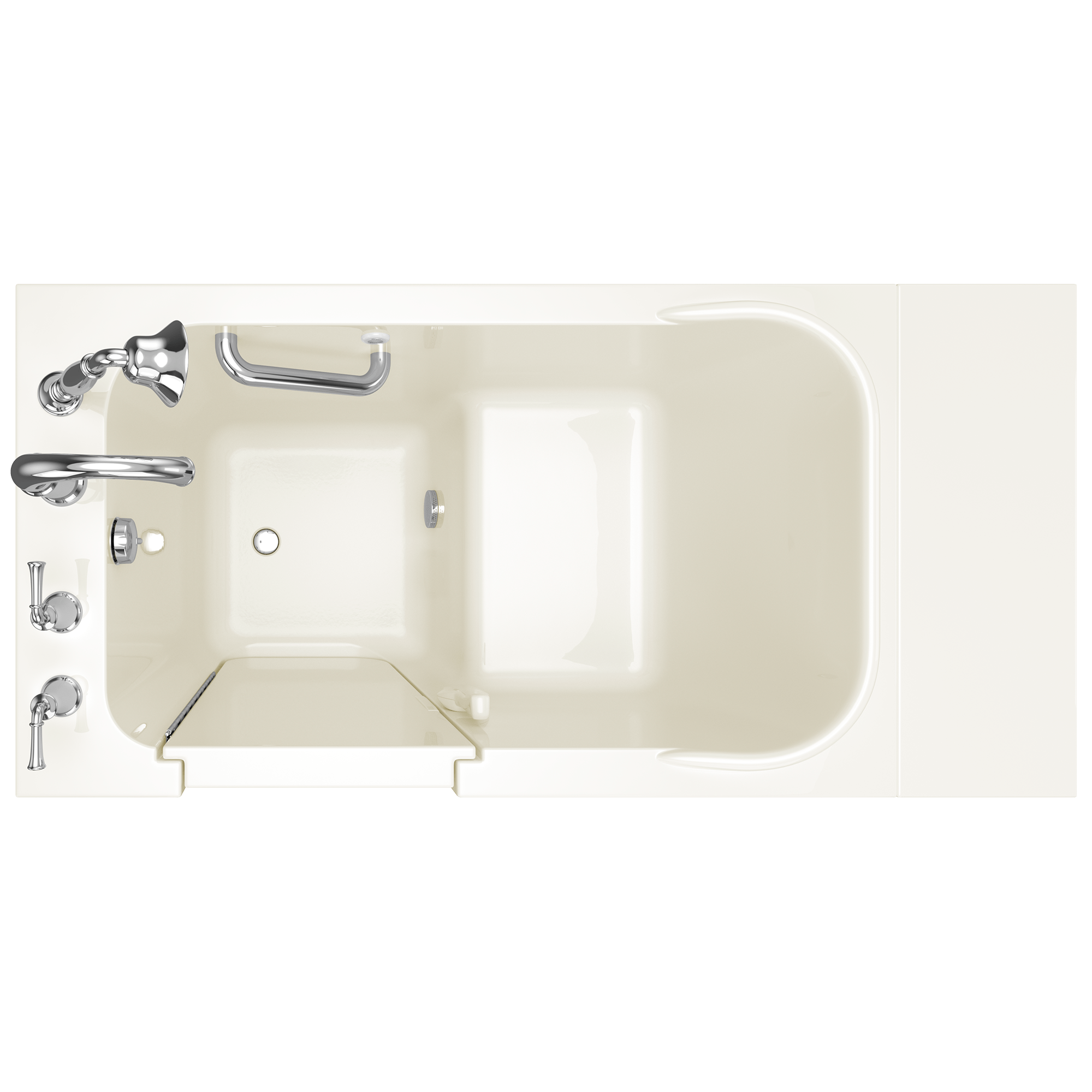 Gelcoat Value Series 28x48 Inch Walk in Soaking Bathtub  Left Hand Door and Drain WIB LINEN